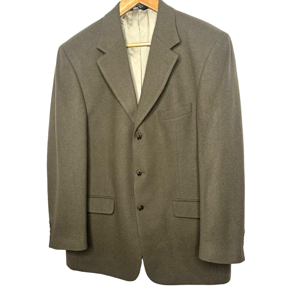 Bill Blass Vintage Blazer Sport‎ Coat Three Button Jacket Camel Hair 40R Casual